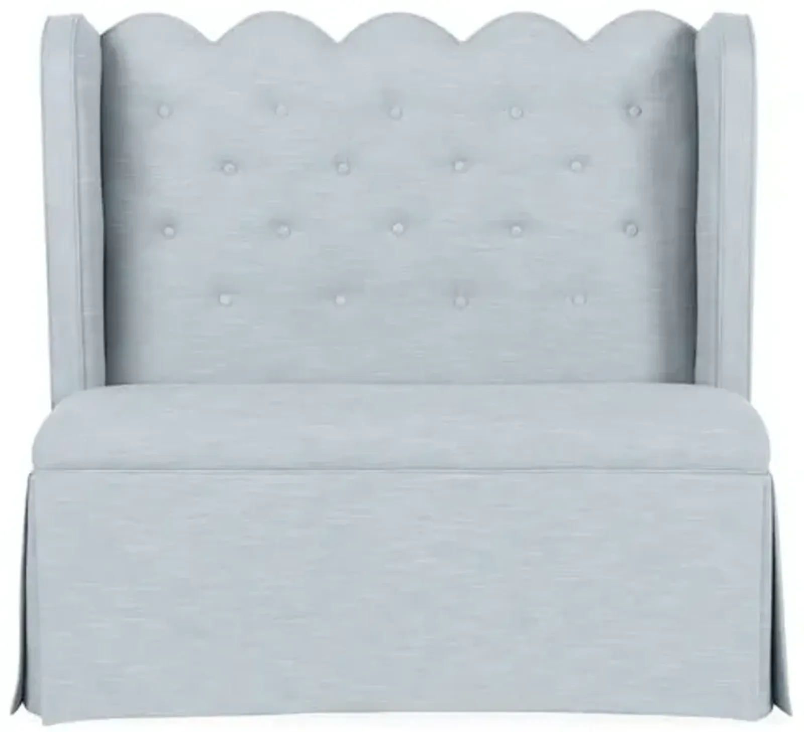 Regina Scallop Banquette - Handcrafted - Blue