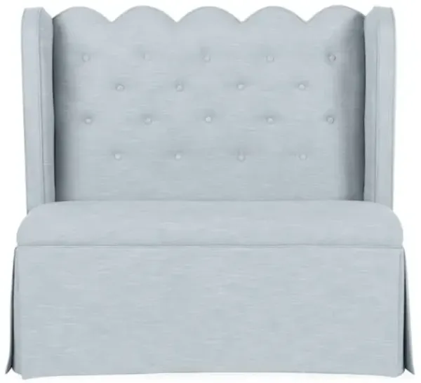 Regina Scallop Banquette - Handcrafted - Blue