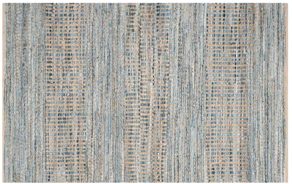 Faley Jute Rug - Natural/Blue - Blue