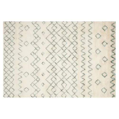 Abhaya Rug - Ivory/Blue - Ivory