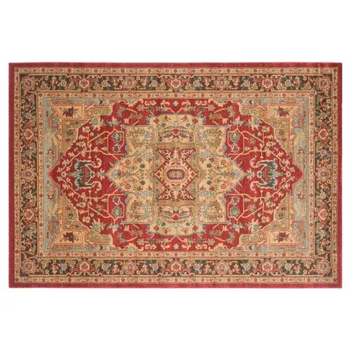 Avila Rug - Natural/Navy - Red - Red