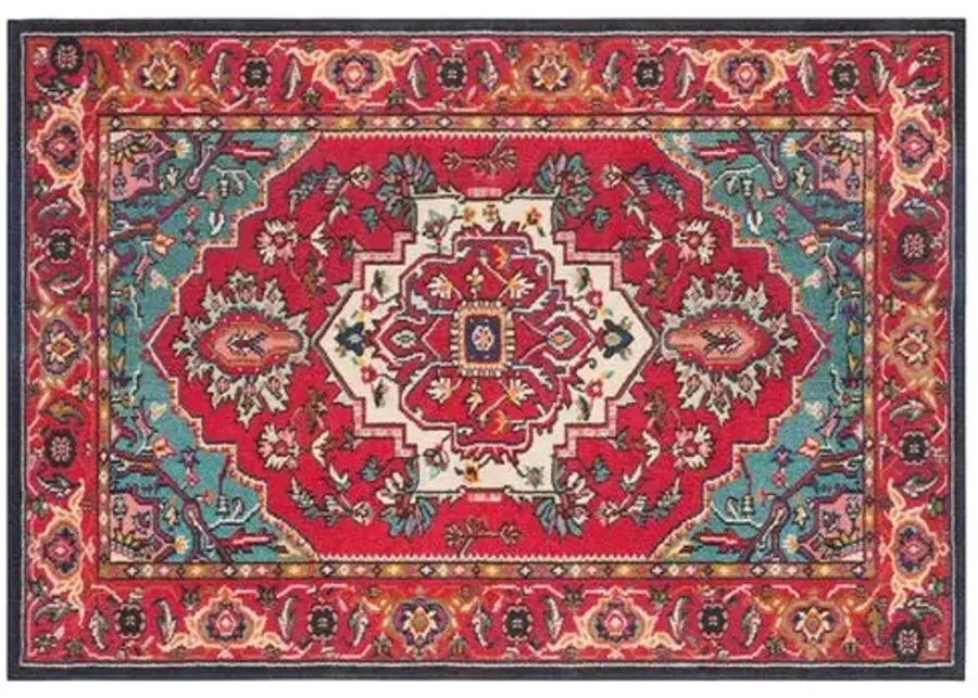 Noella Rug - Red/Turquoise - Red