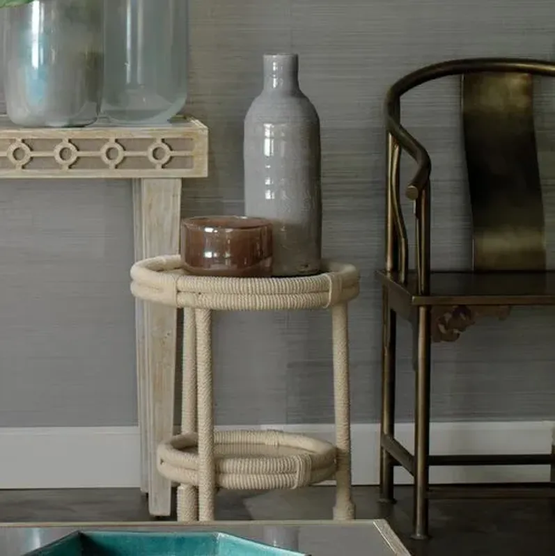 Delta Rope Side Table - Beige - Jamie Young Co.