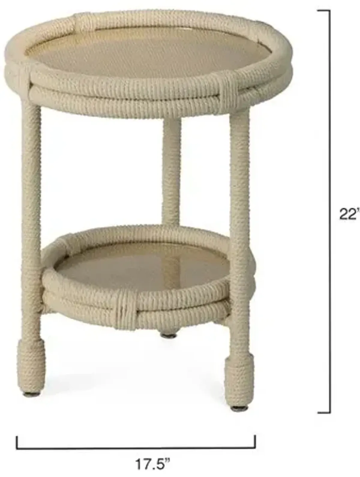 Delta Rope Side Table - Beige - Jamie Young Co.