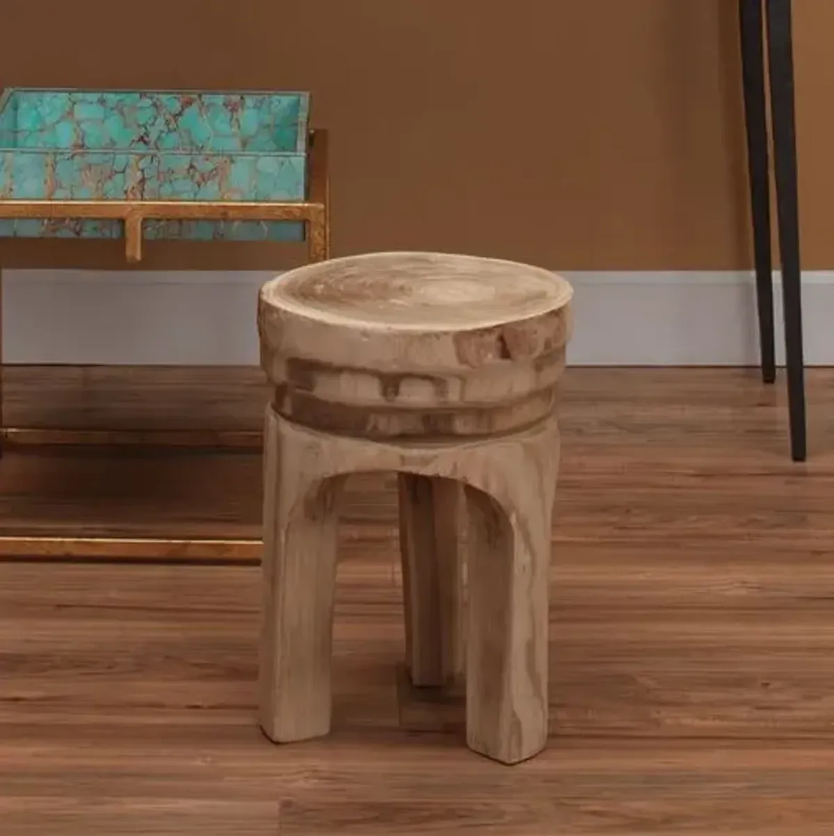 Mesa Stool - Natural - Jamie Young Co. - Handcrafted - Brown