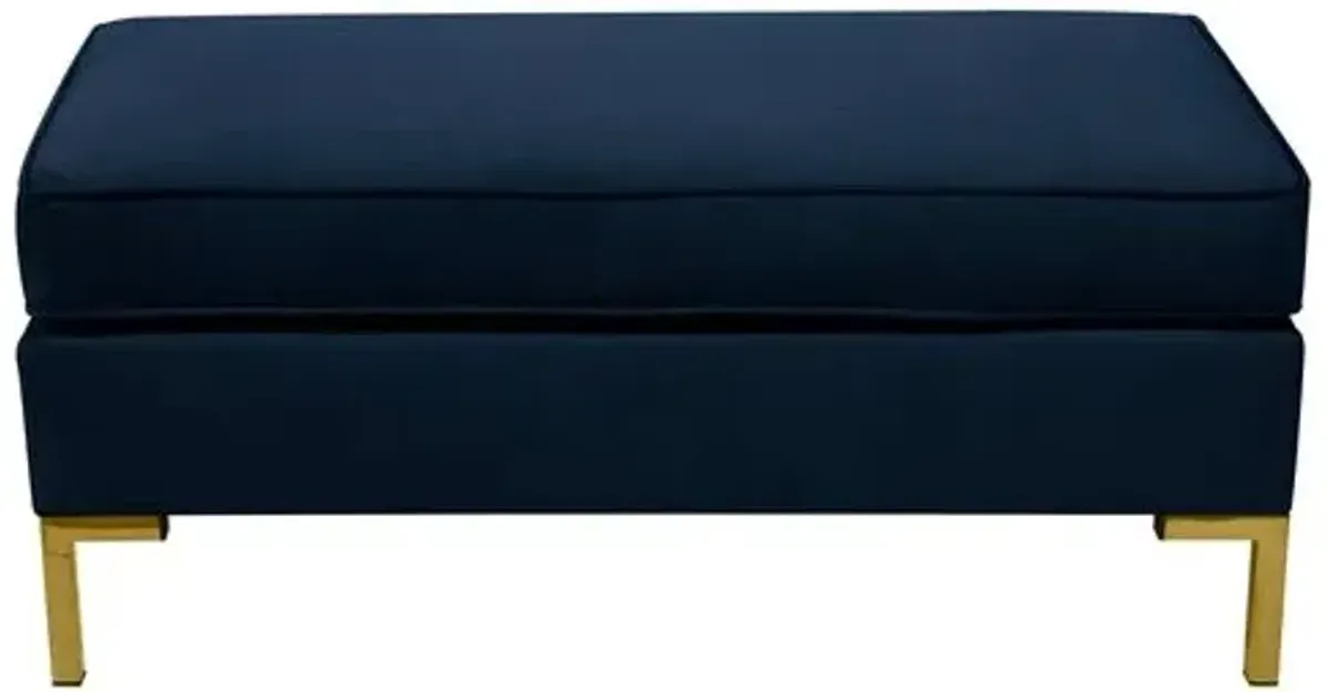 Marceau Velvet Bench - Blue