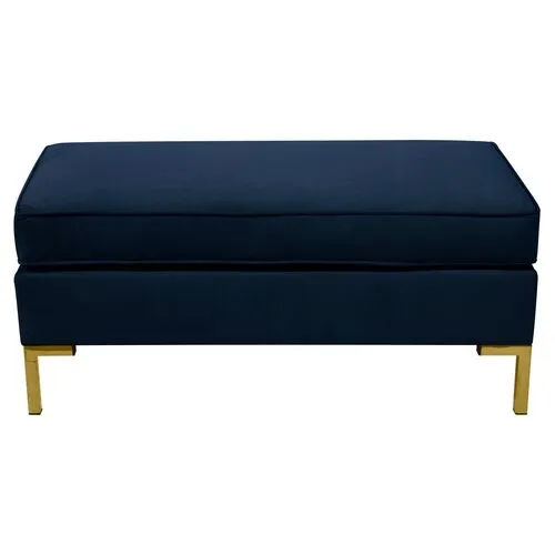 Marceau Velvet Bench - Blue