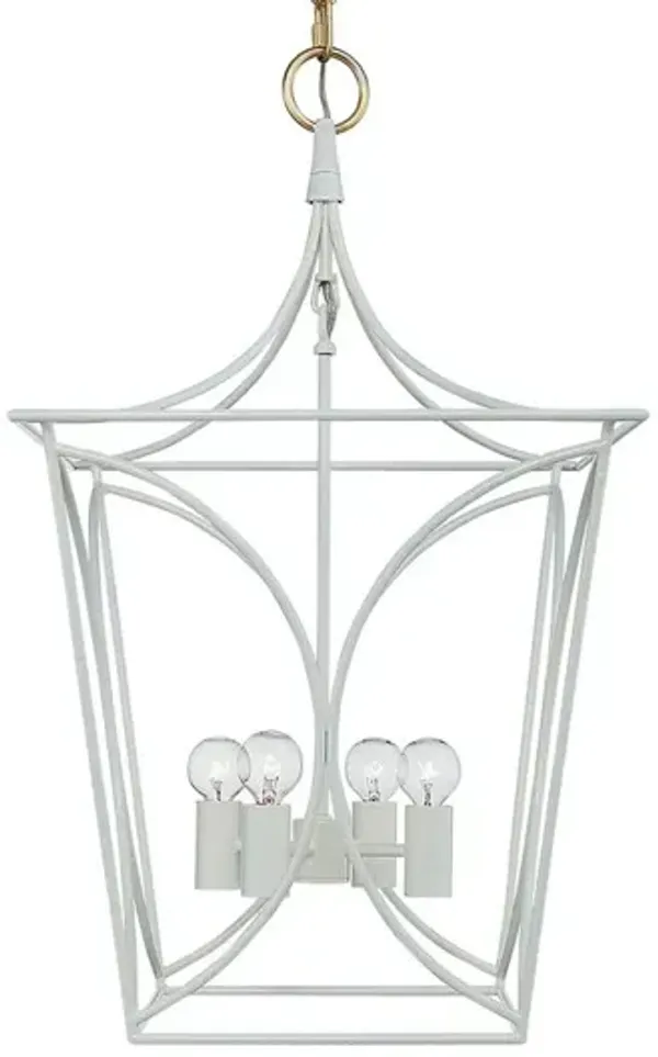 Visual Comfort - Cavanagh Small Lantern - Coral/Gold - White