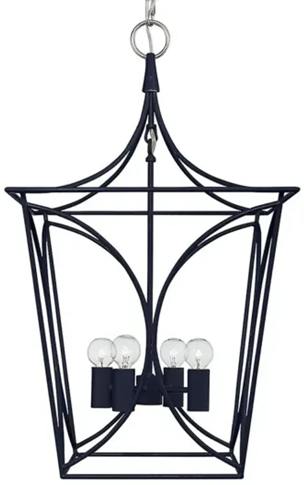 Visual Comfort - Cavanagh Small Lantern - Coral/Gold - Blue