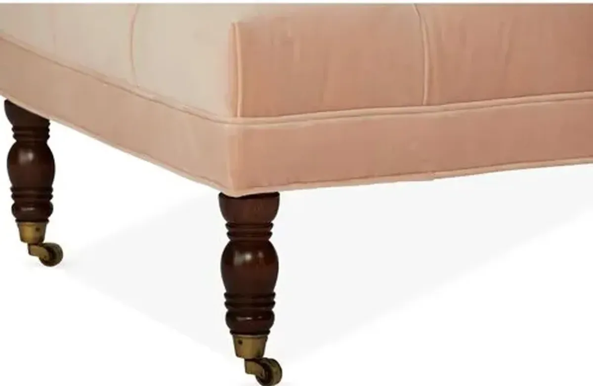 Anna Cocktail Ottoman - Velvet - Miles Talbott - Handcrafted - Pink