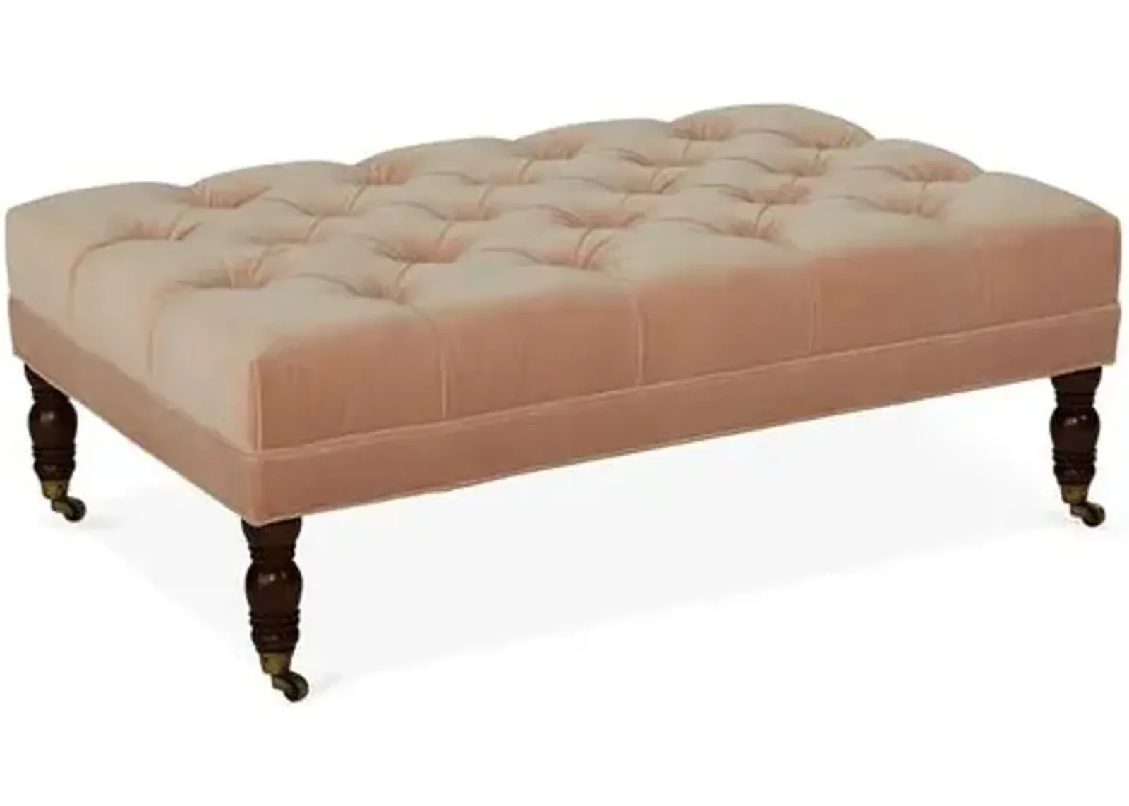 Anna Cocktail Ottoman - Velvet - Miles Talbott - Handcrafted - Pink