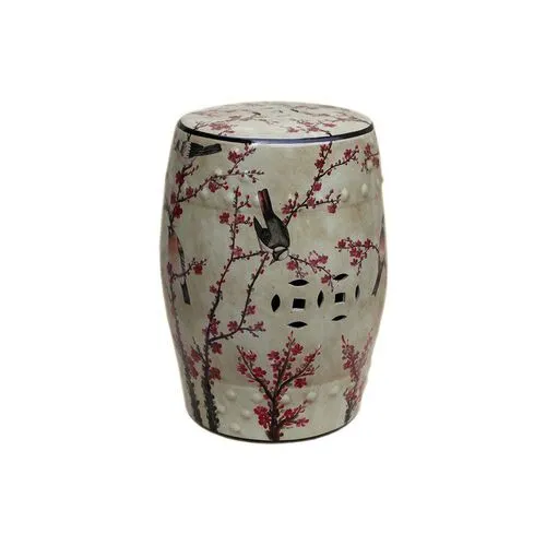 Magpie Cherry Garden Stool - Beige - Handcrafted