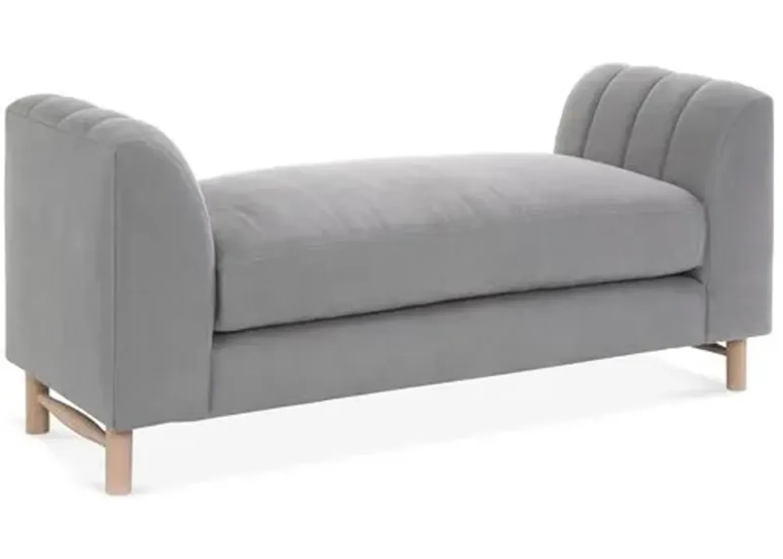 Alden Linen Bench - Gray