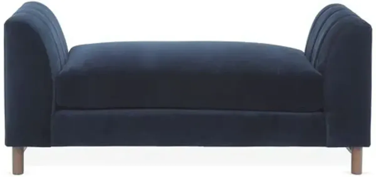 Alden Velvet Bench - Blue