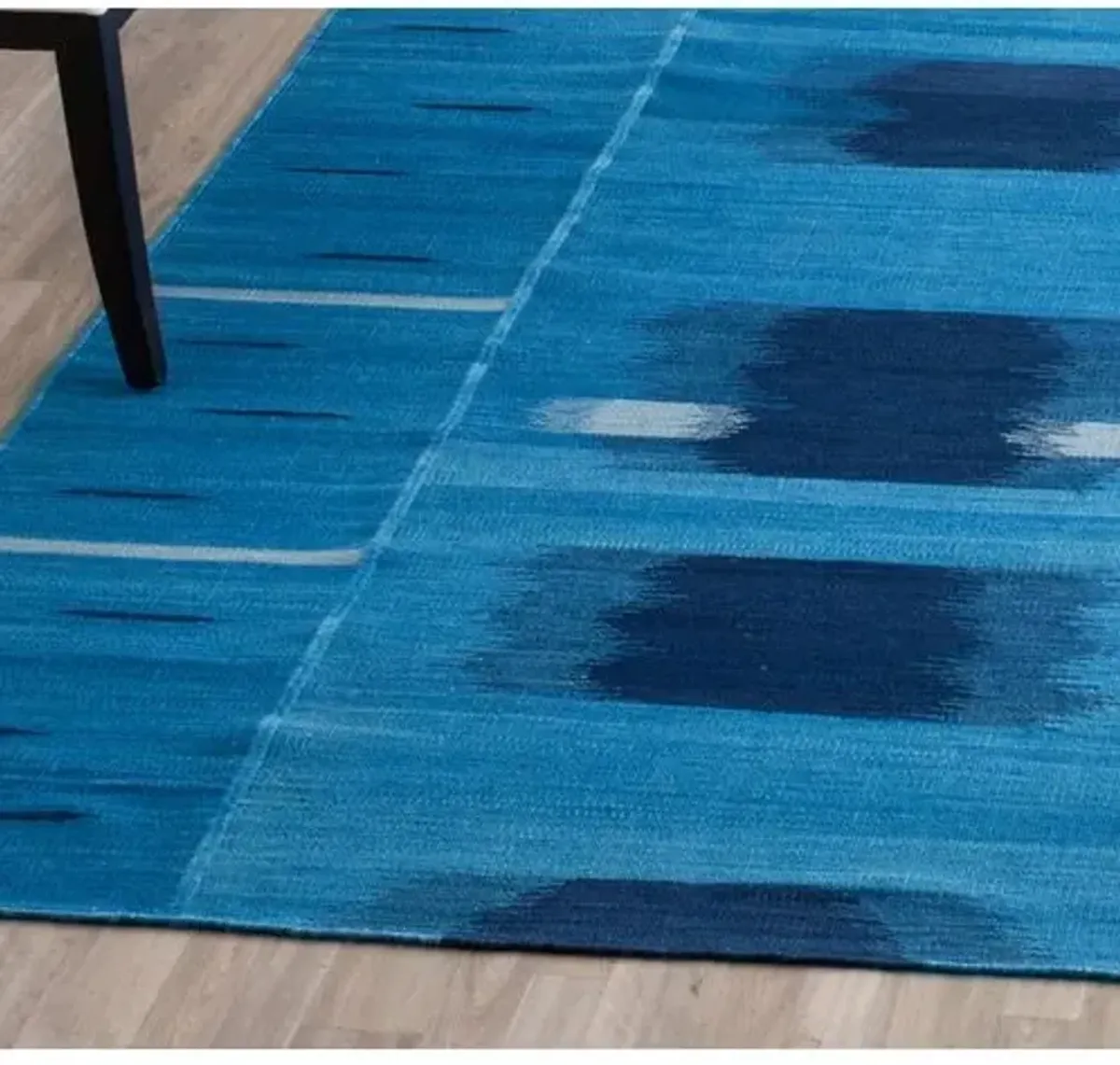 Ertel Flat-Weave Rug - Blue/Black - Blue