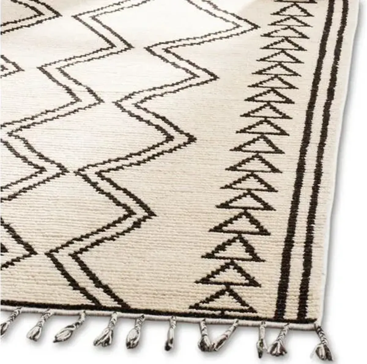 Mulvey Hand-Knotted Rug - Ivory/Black - Beige - Beige