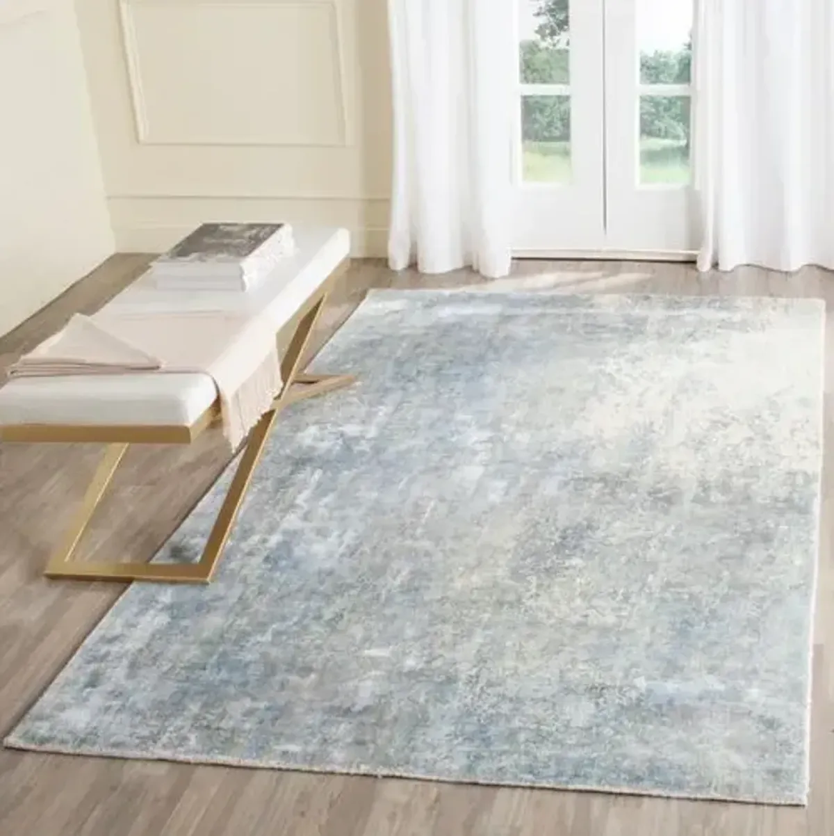 Isetta Rug - Aqua/Ivory - Blue - Blue