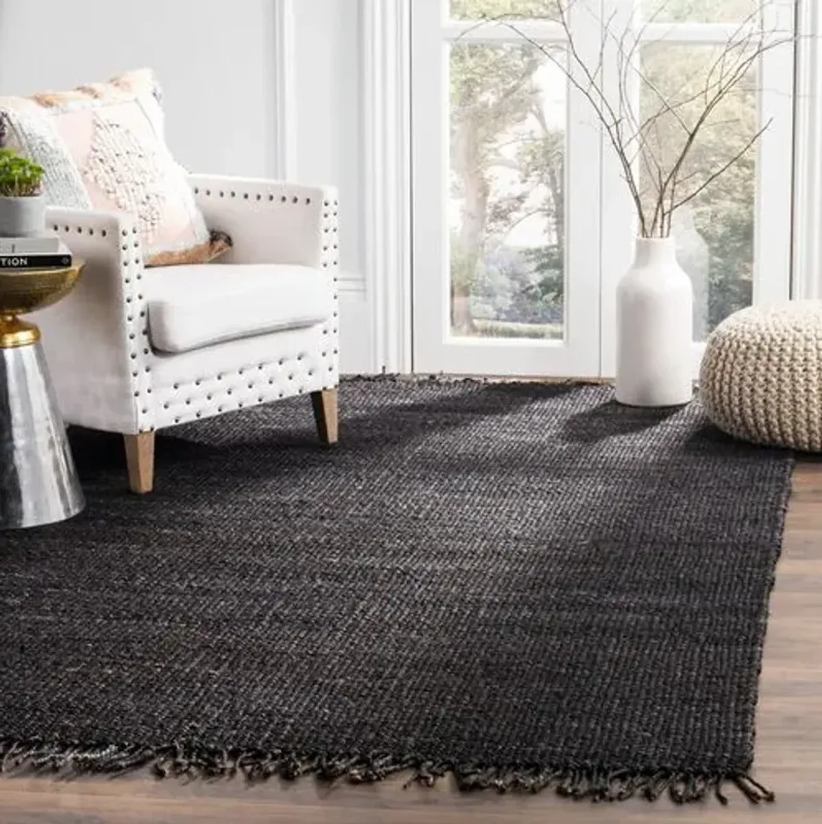 Lavell Jute Rug - Black - Black