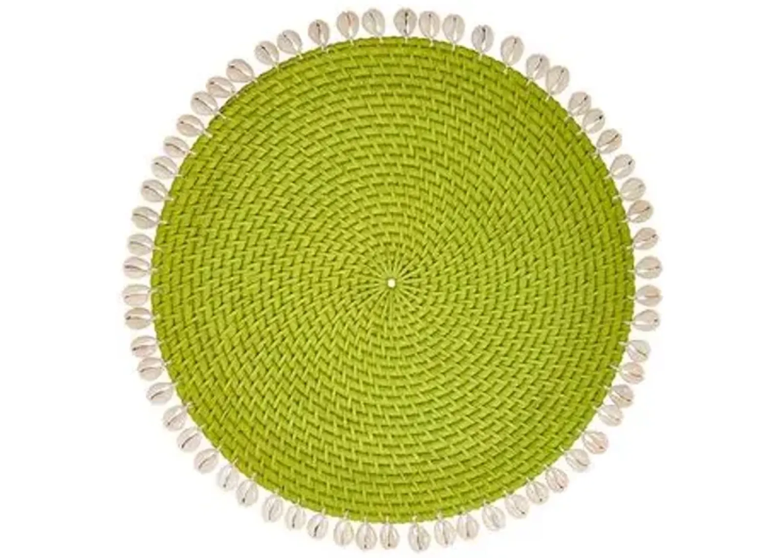 Set of 4 Shelby Place Mats - Green/Ivory - Mode Living