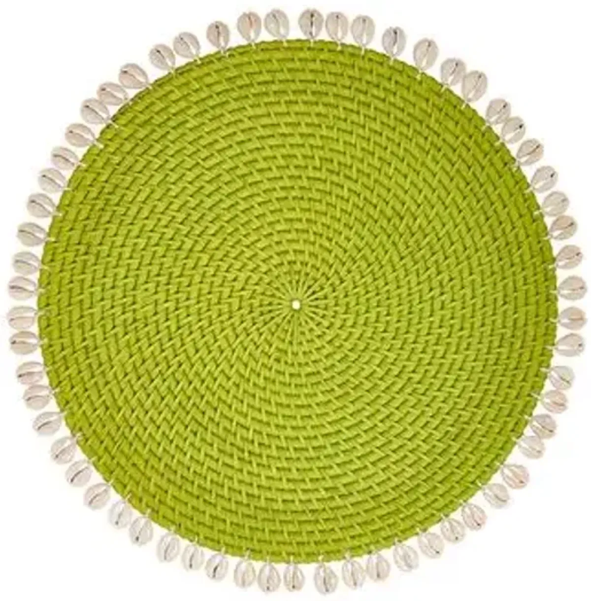 Set of 4 Shelby Place Mats - Green/Ivory - Mode Living