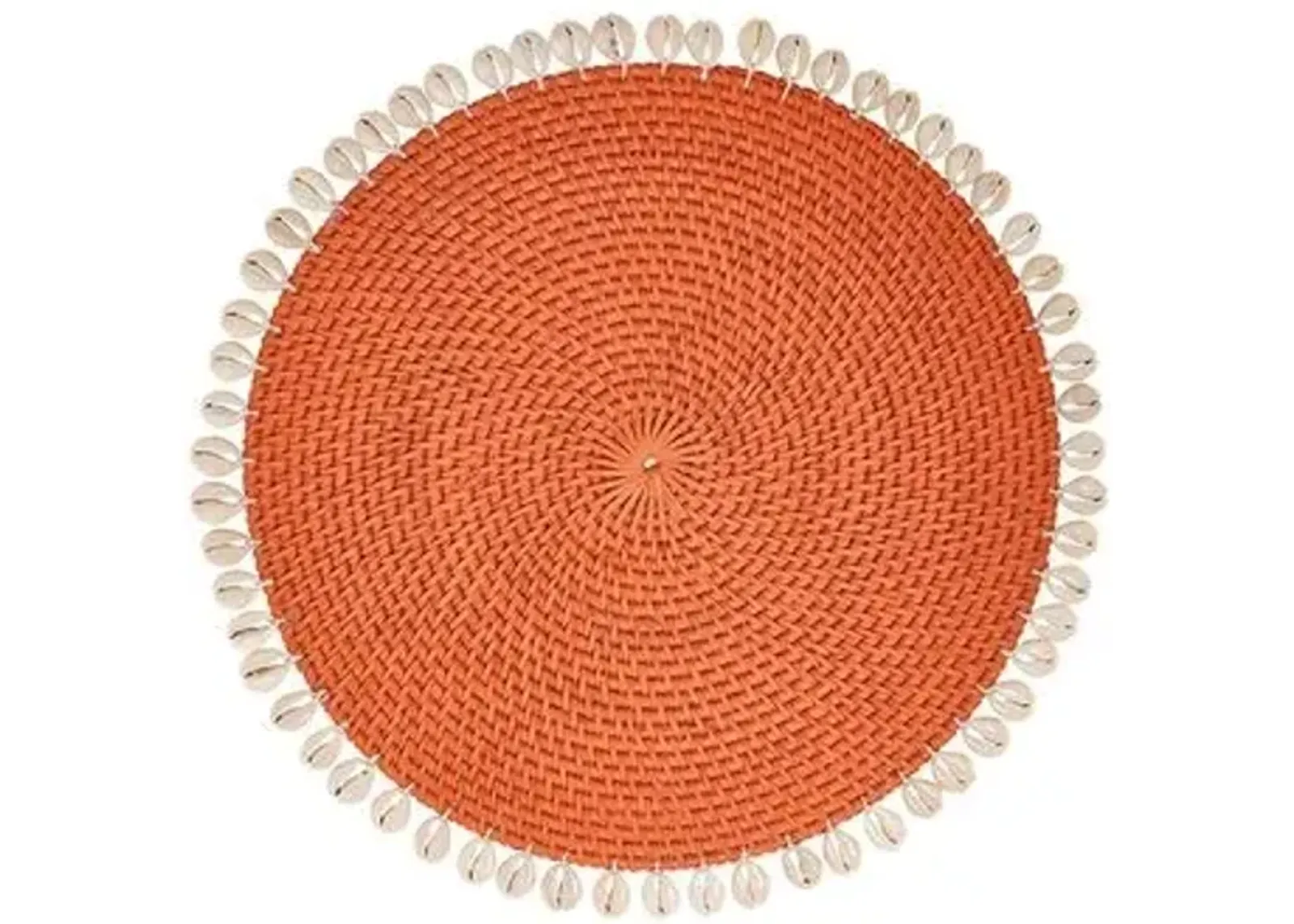 Set of 4 Shelby Place Mats - Orange/Ivory - Mode Living