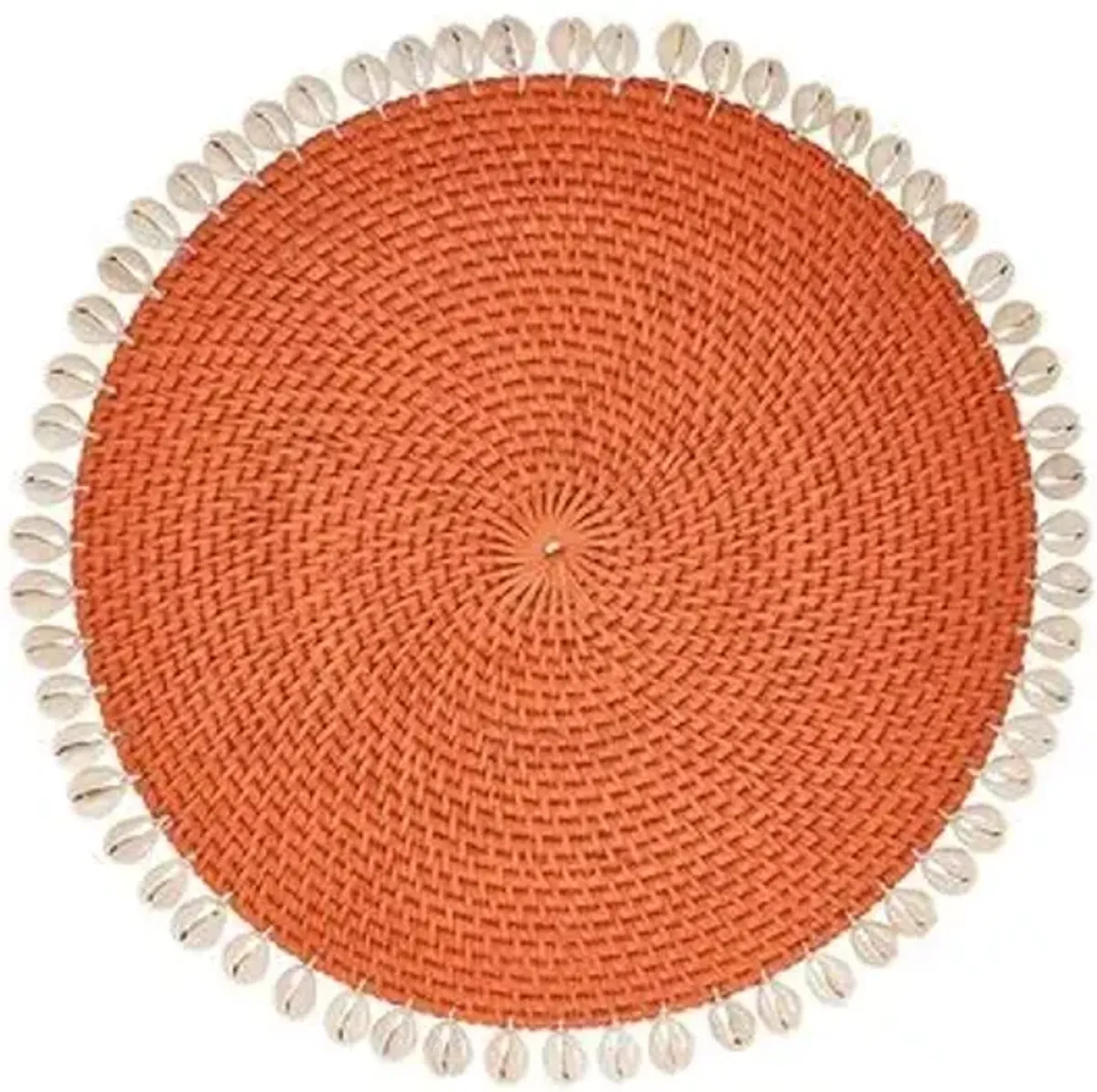 Set of 4 Shelby Place Mats - Orange/Ivory - Mode Living