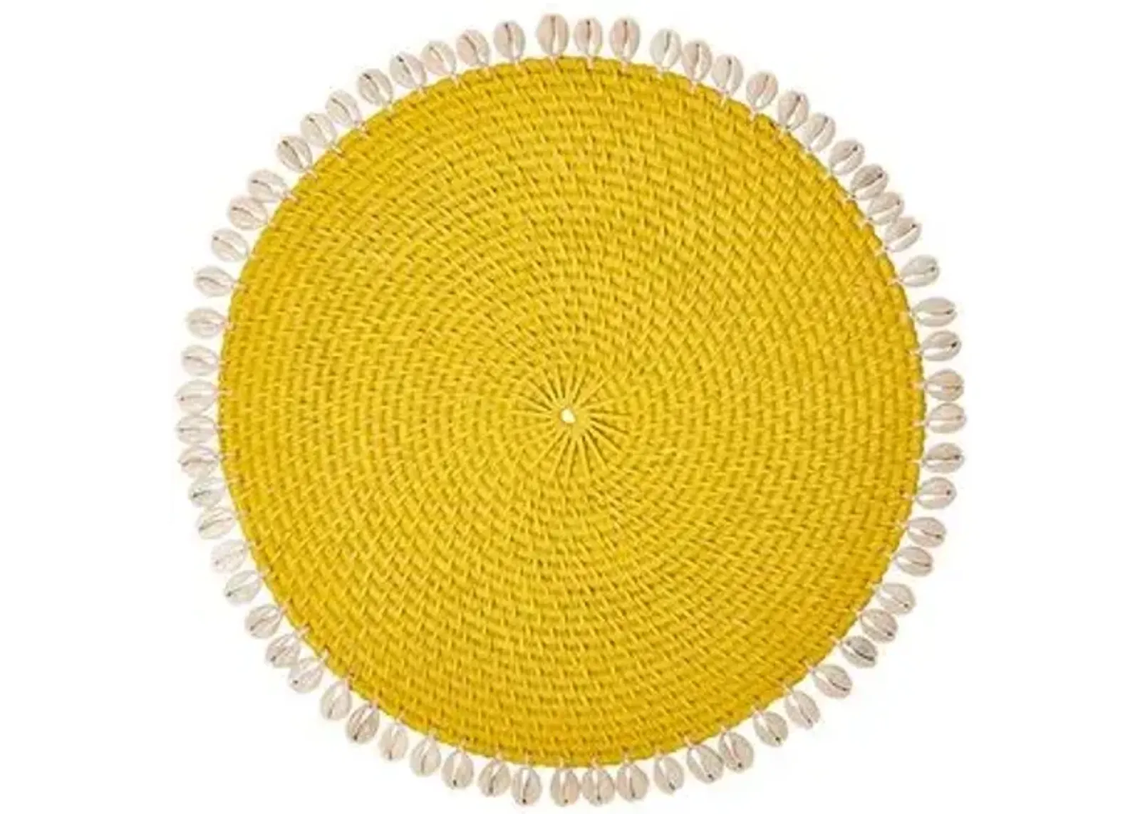 Set of 4 Shelby Place Mats - Yellow/Ivory - Mode Living