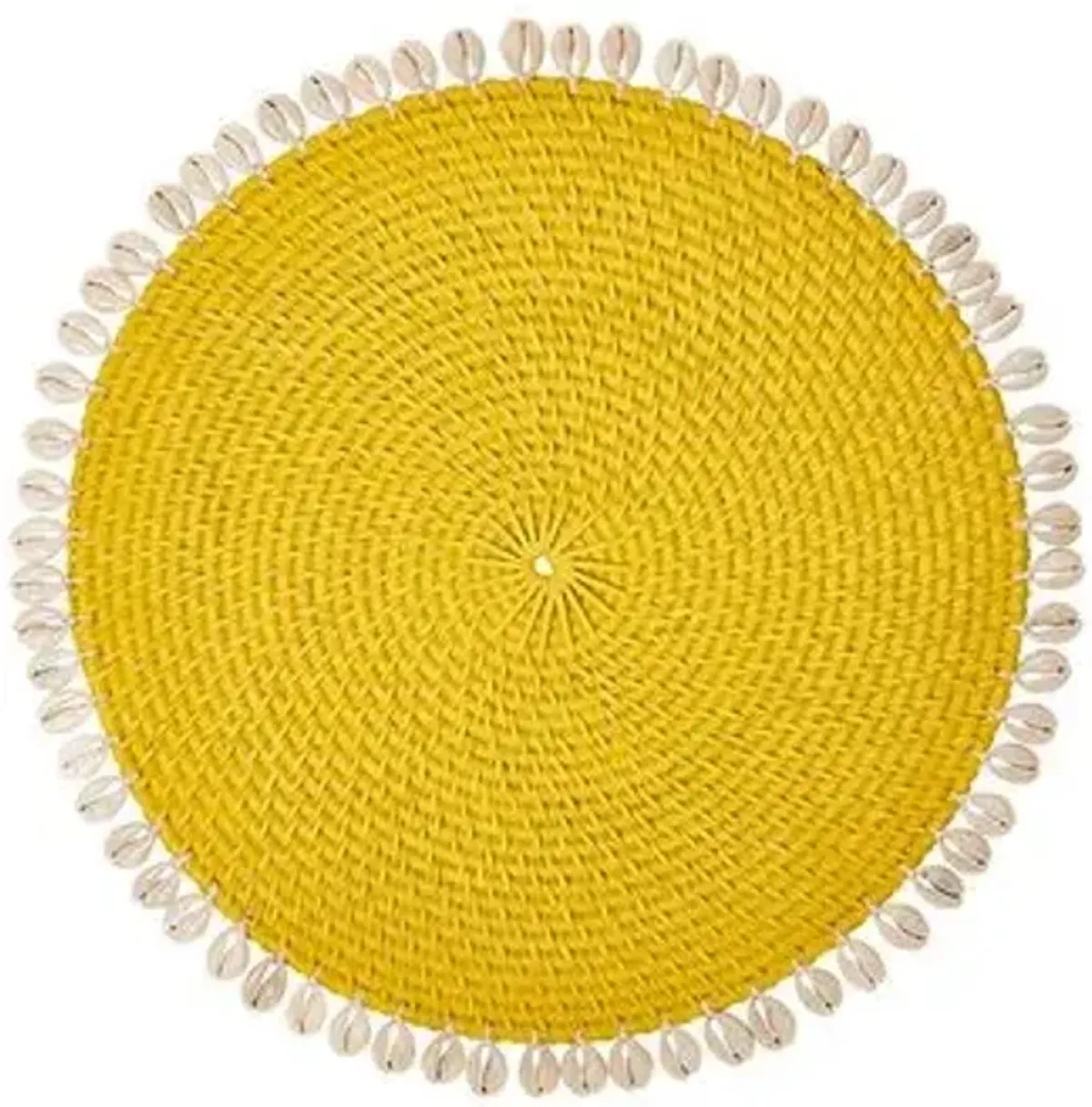 Set of 4 Shelby Place Mats - Yellow/Ivory - Mode Living