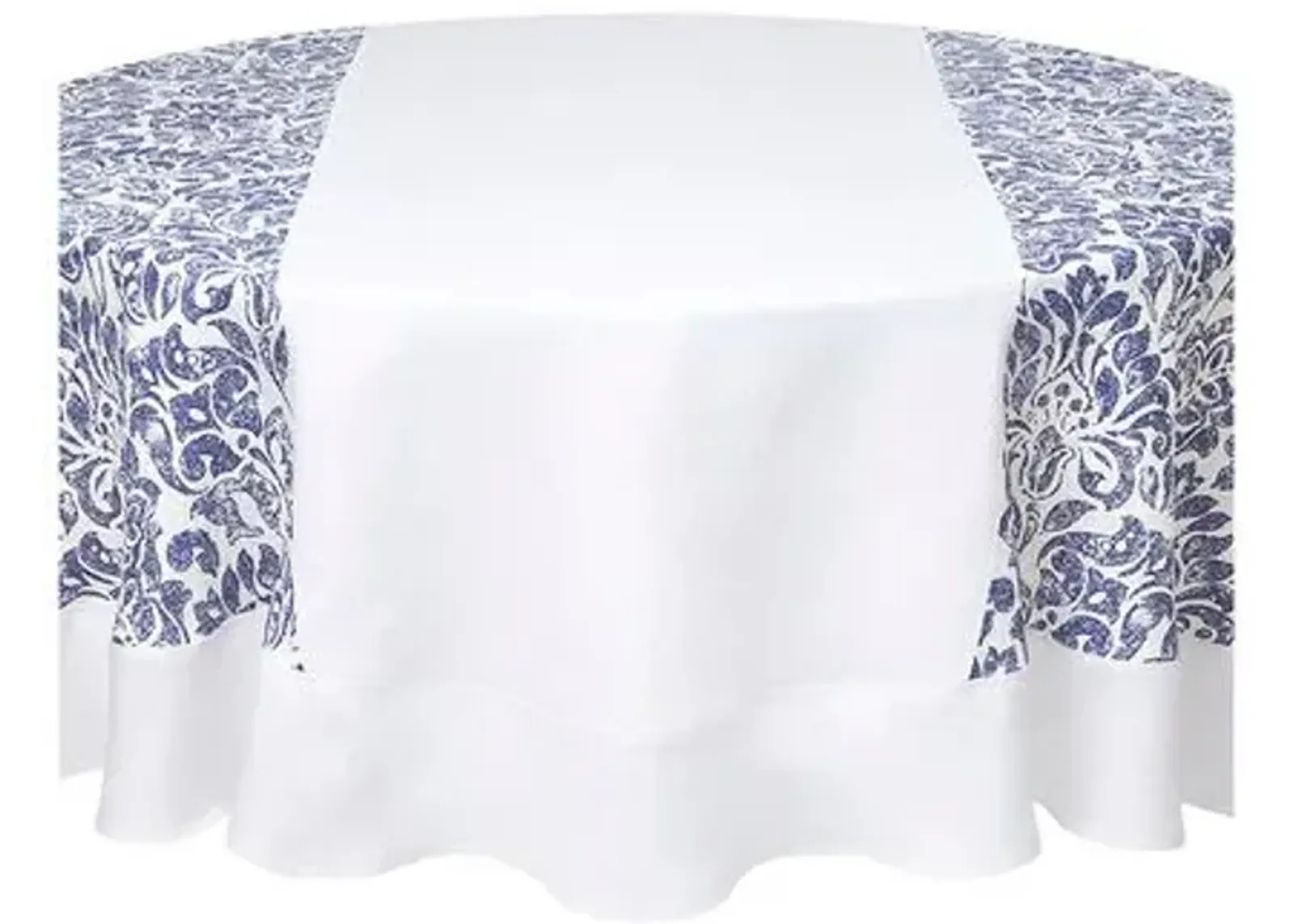 Santorini Round Tablecloth - Blue/White By Mode Living