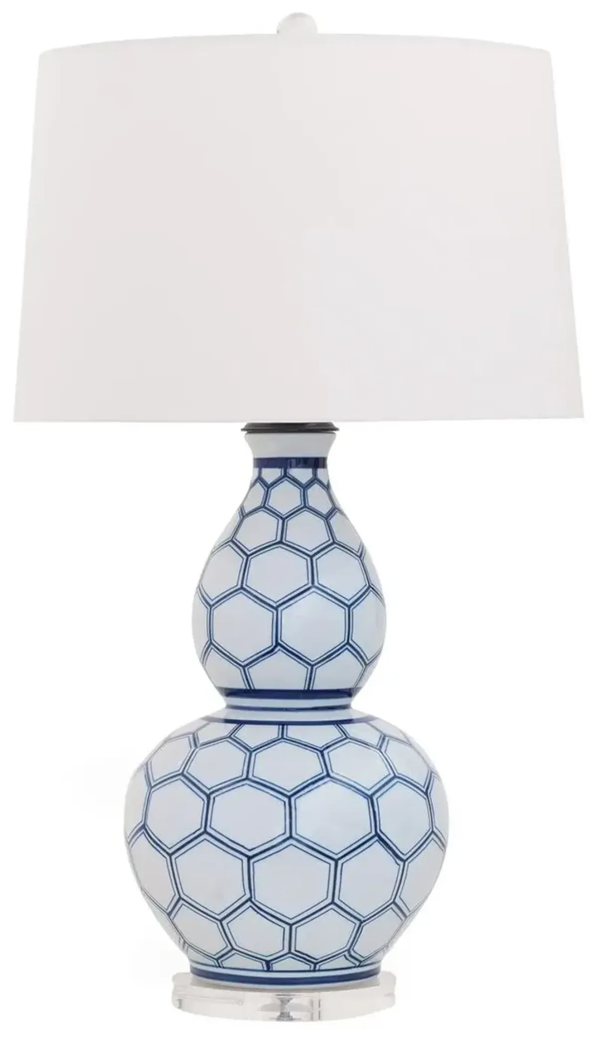 Kenilworth Double-Gourd Table Lamp - White/Blue - Port 68