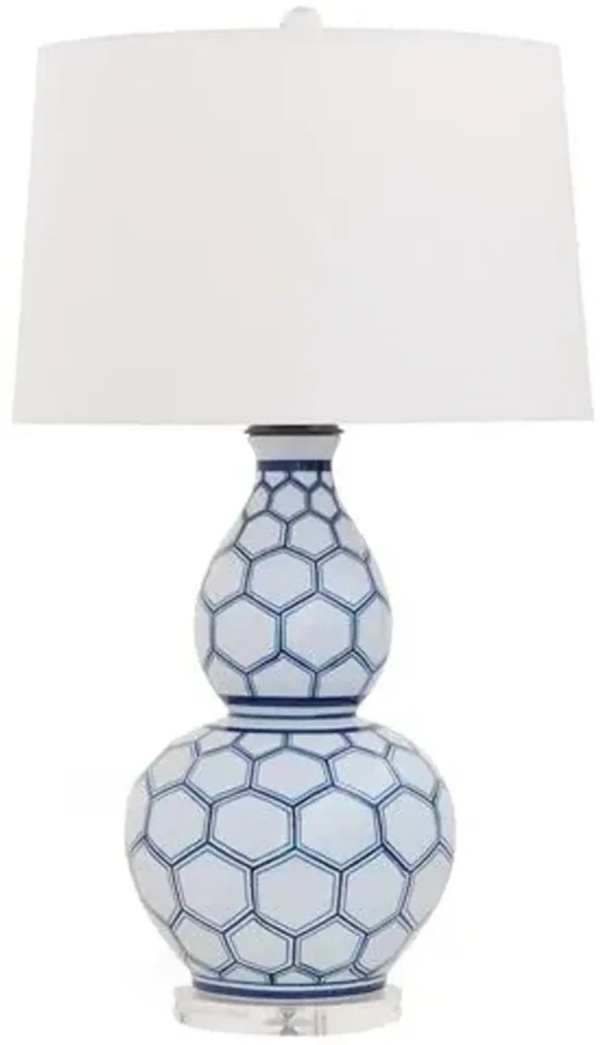 Kenilworth Double-Gourd Table Lamp - White/Blue - Port 68