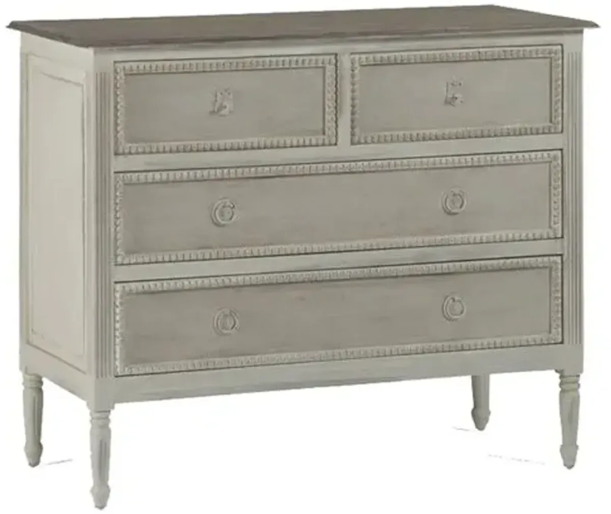 Caroline Dresser - Aged White - Gabby - Handcrafted - Gray