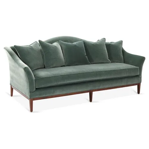 Eloise Camelback Sofa - Jade Velvet