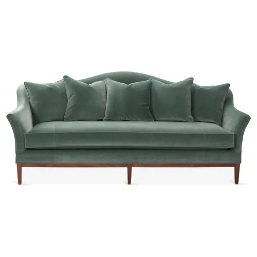 Eloise Camelback Sofa - Jade Velvet