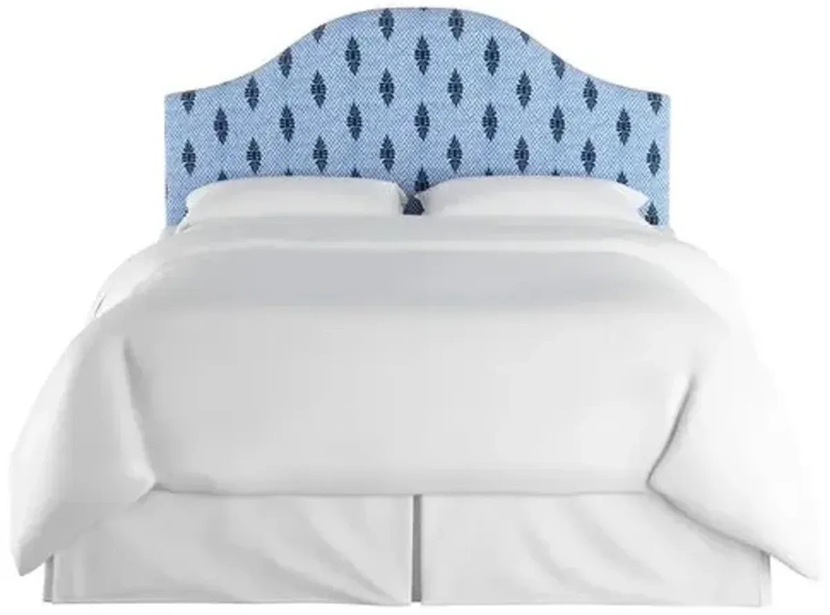 Libby Headboard - Navy Boca Medallion - Handcrafted - Blue