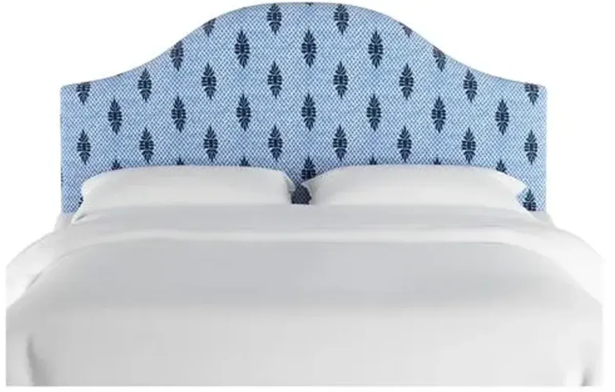 Libby Headboard - Navy Boca Medallion - Handcrafted - Blue