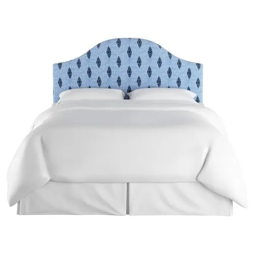 Libby Headboard - Navy Boca Medallion - Handcrafted - Blue