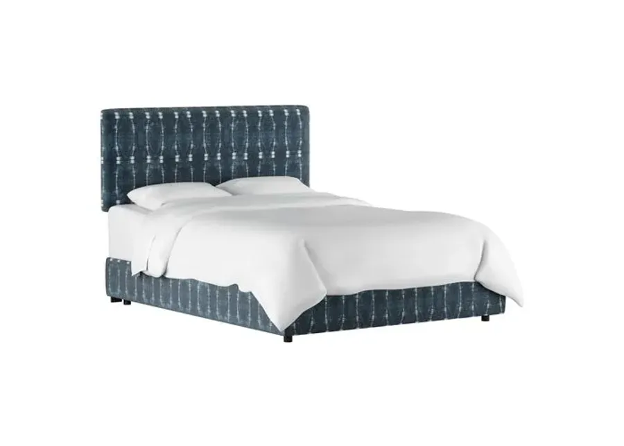 Novak Bed - Indigo Shibori - Handcrafted - Blue