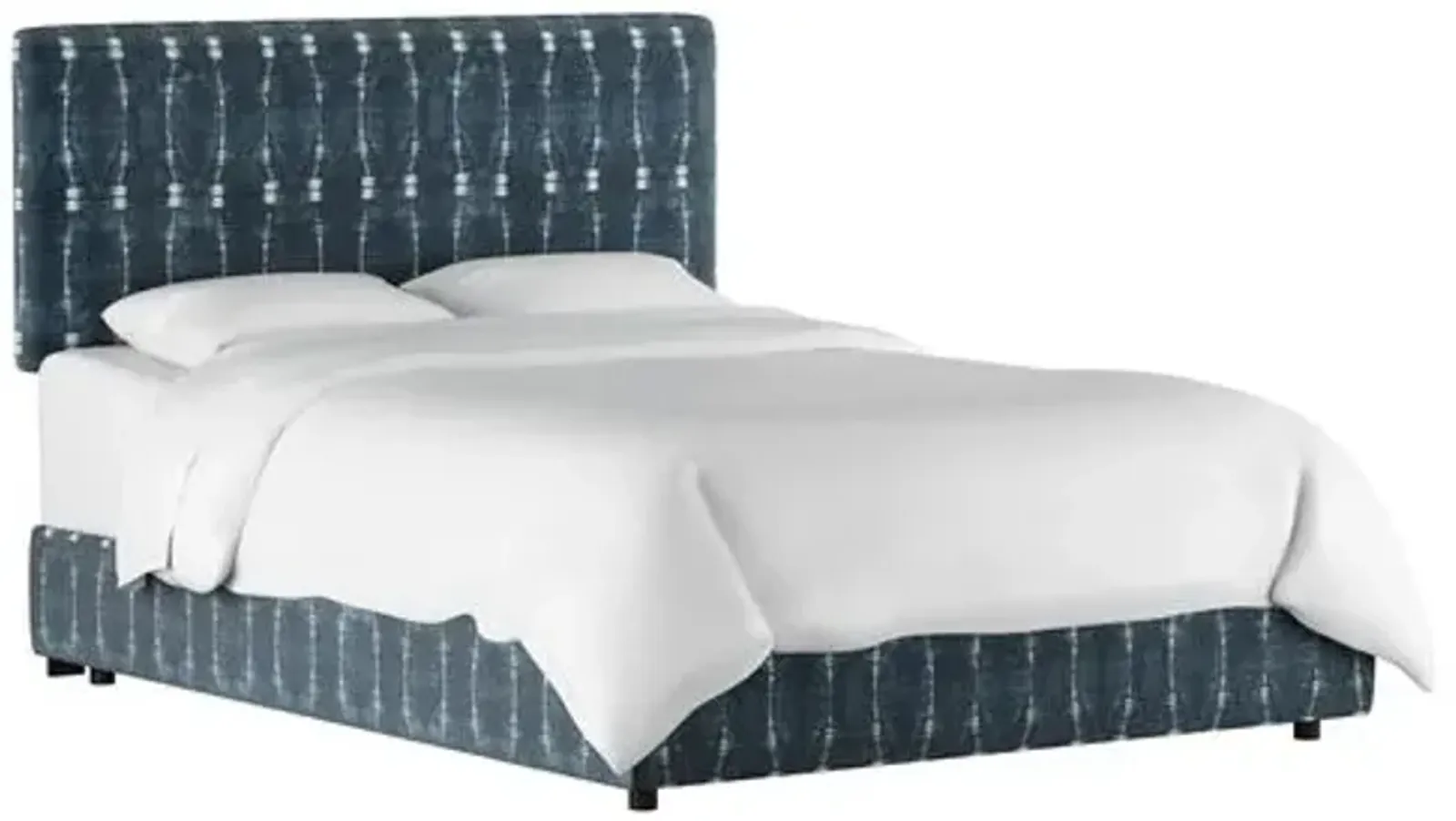 Novak Bed - Indigo Shibori - Handcrafted - Blue