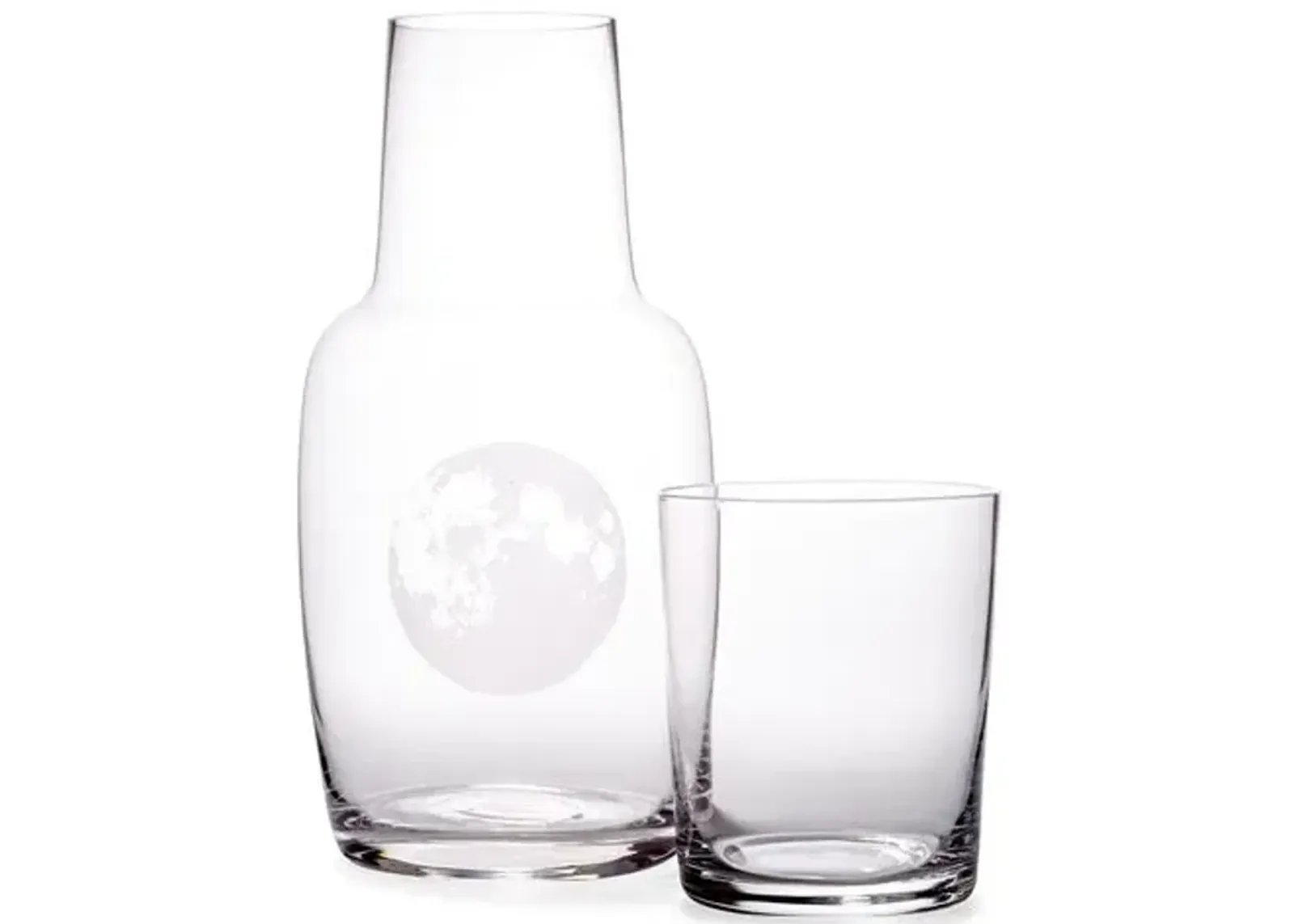 Asst. of 2 Full Moon Carafe & Glass - Clear