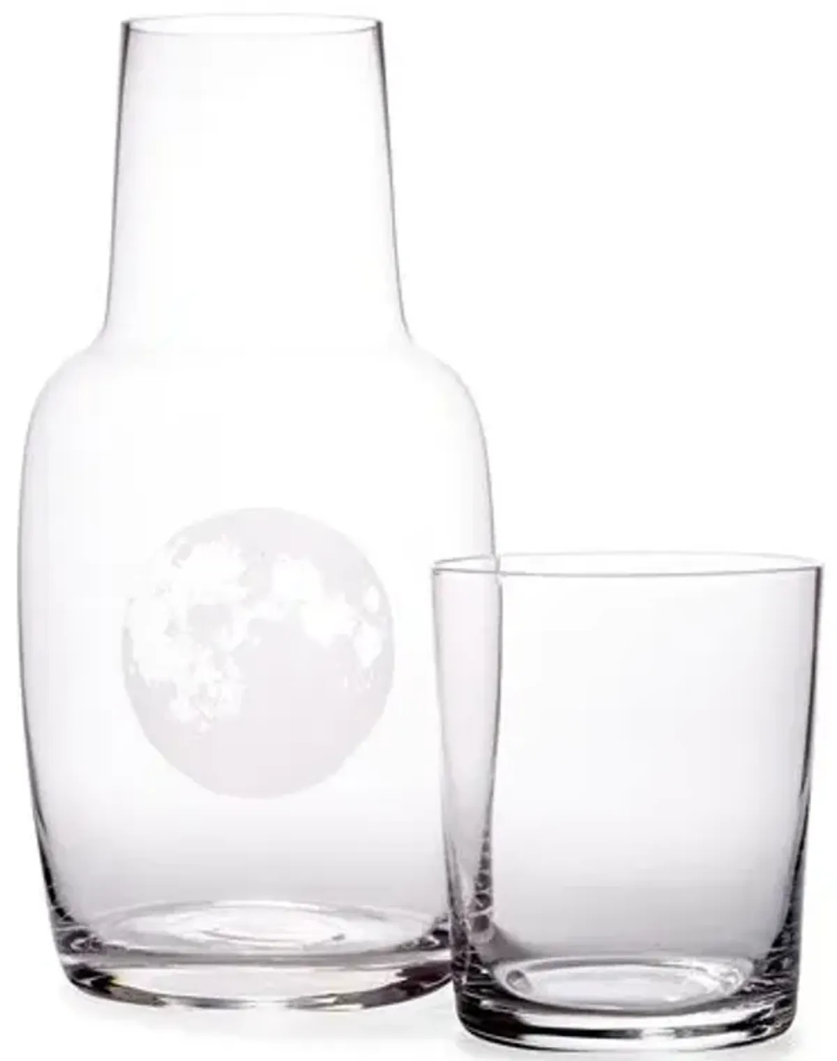 Asst. of 2 Full Moon Carafe & Glass - Clear