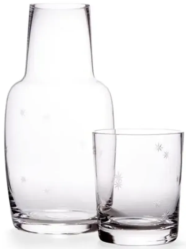 Asst. of 2 Starburst Carafe & Glass - Clear
