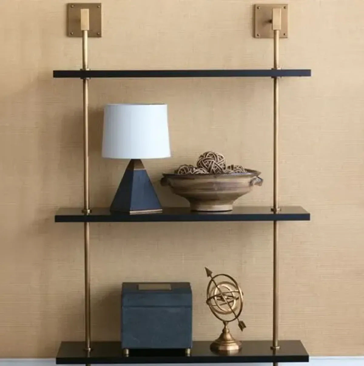 Marais Wall Shelving - Black/Brass - Port 68