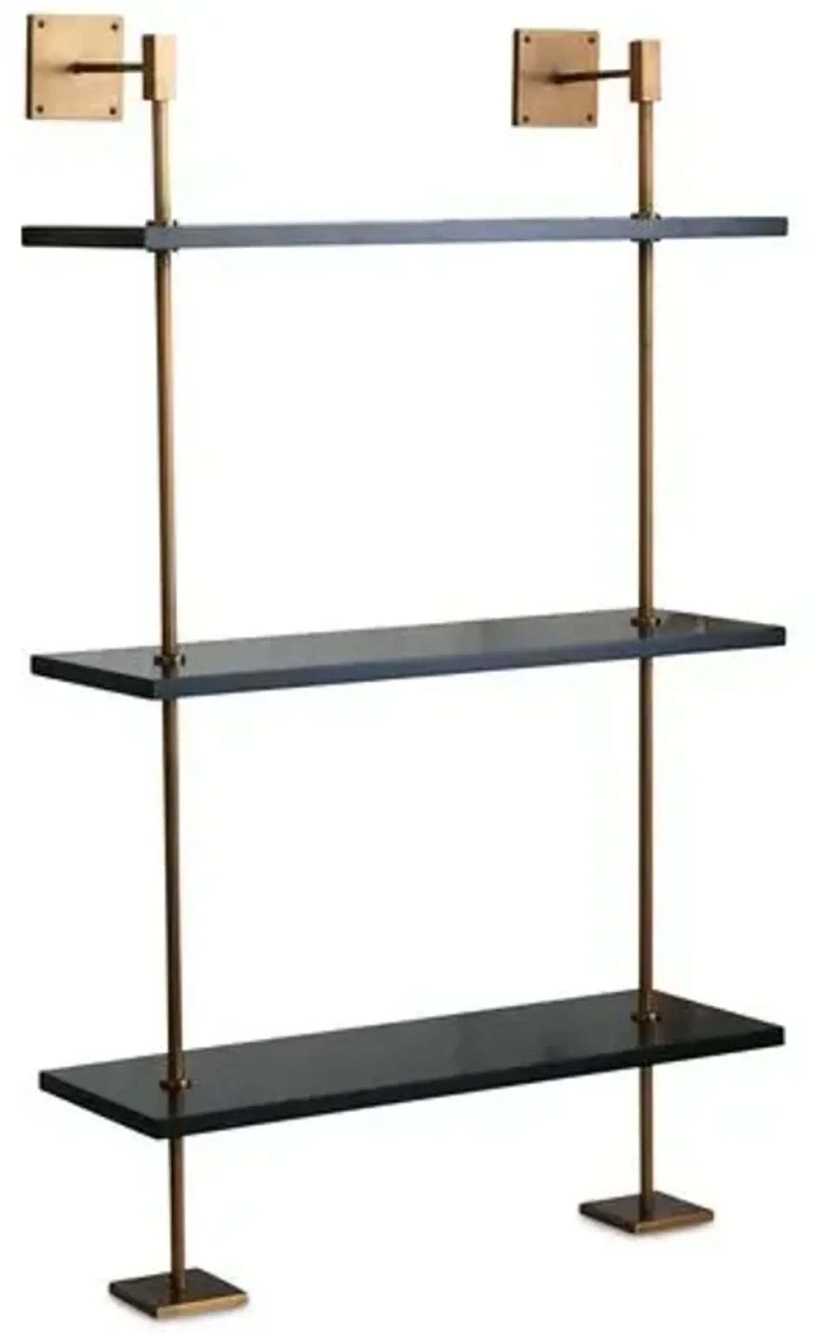 Marais Wall Shelving - Black/Brass - Port 68