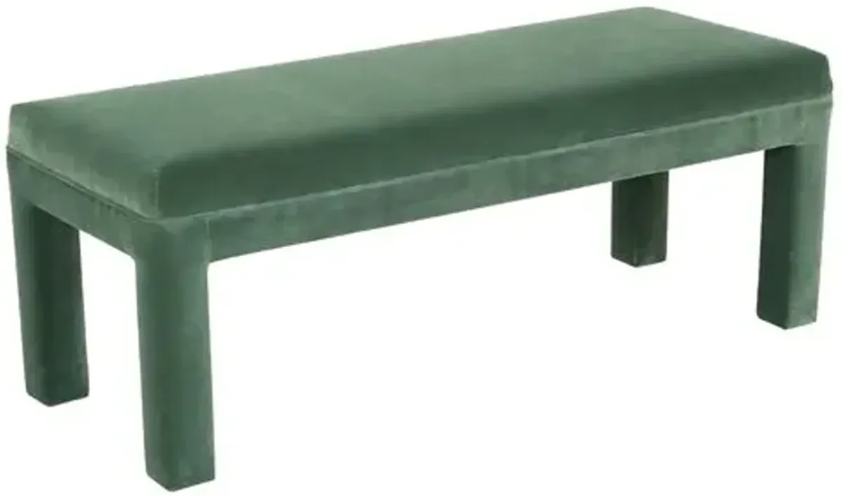 Brittany Bench - Velvet - Kim Salmela - Handcrafted - Green