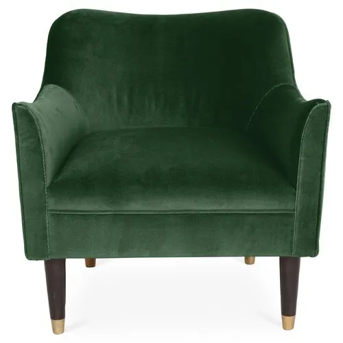 Alexander Accent Chair - Velvet - Kim Salmela - Handcrafted - Green, Comfortable, Durable, Velvet Upholstery