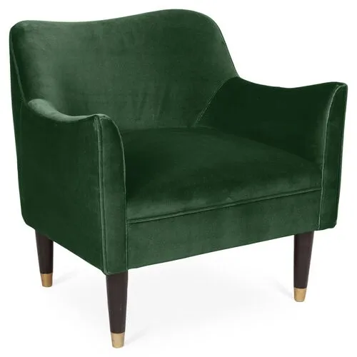 Alexander Accent Chair - Velvet - Kim Salmela - Handcrafted - Green, Comfortable, Durable, Velvet Upholstery