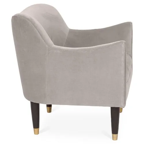 Alexander Accent Chair - Velvet - Kim Salmela - Handcrafted - Gray, Comfortable, Durable, Velvet Upholstery