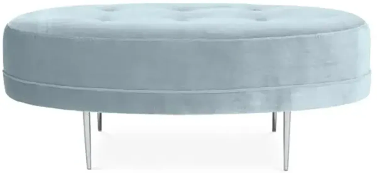 Avalon Cocktail Ottoman - Velvet - Kim Salmela - Handcrafted - Blue