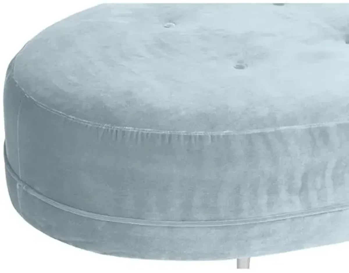 Avalon Cocktail Ottoman - Velvet - Kim Salmela - Handcrafted - Blue